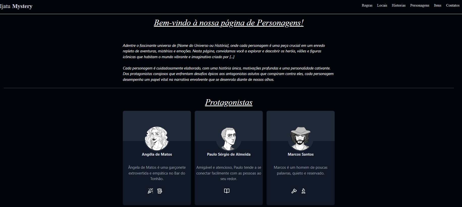 Página inicial da aplicação