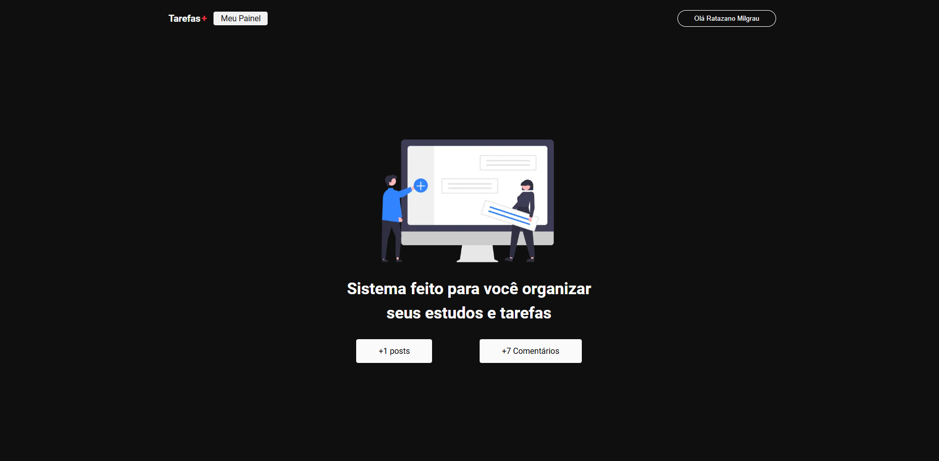 Página inicial da aplicação